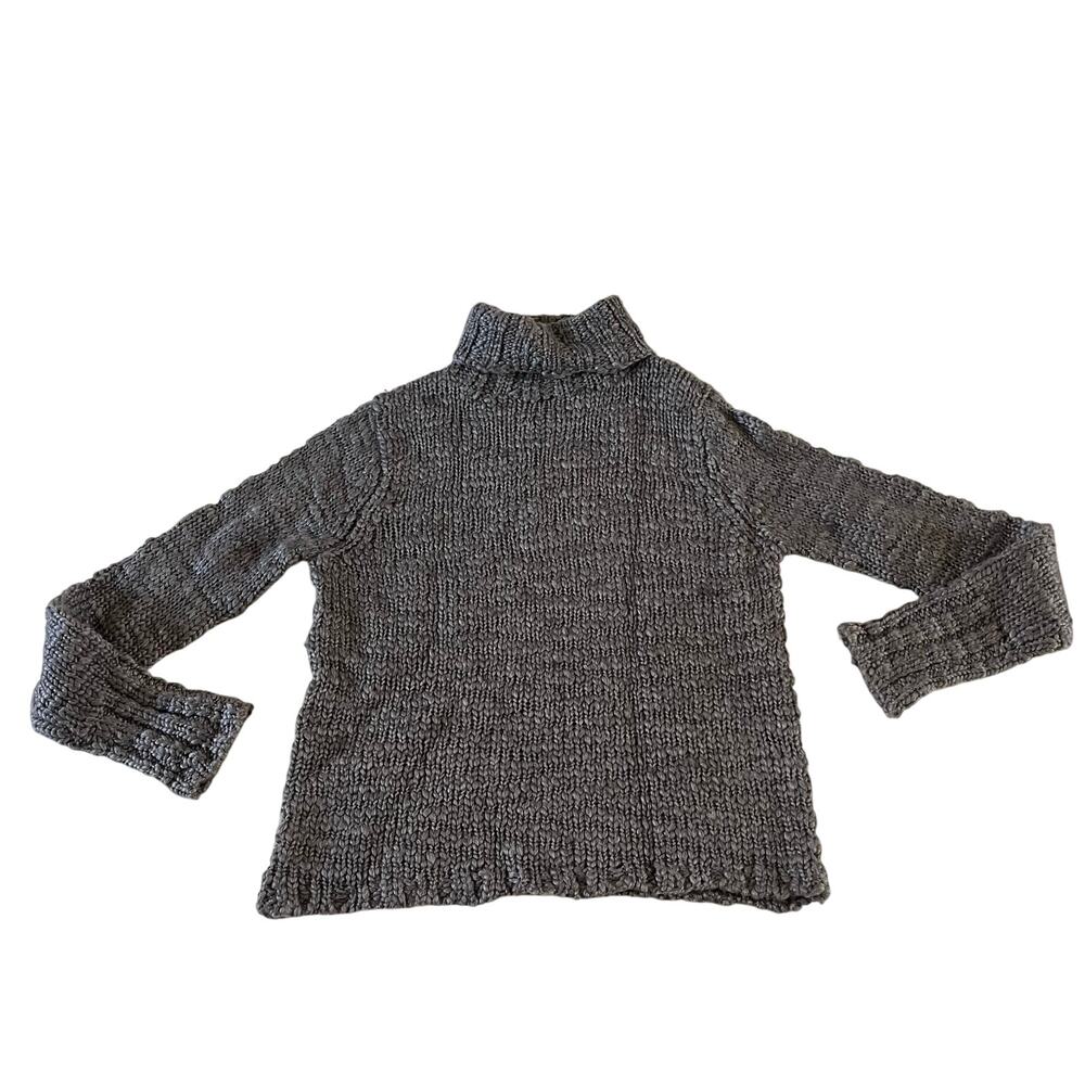NWT Vtg Y2K 2000s Gap Grey Wool Knit Turtleneck Sweater Sz L Academia Preppy